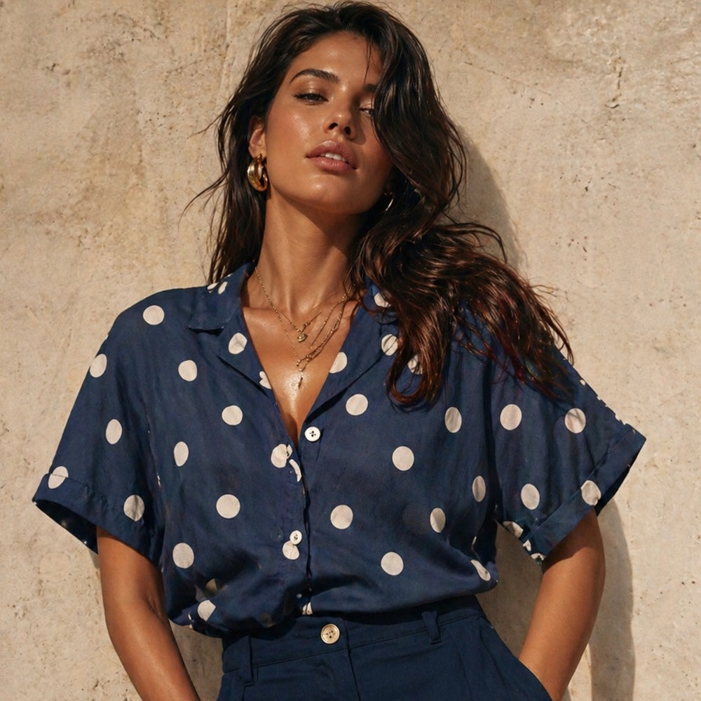 April Cornell Polka Dot Blouse